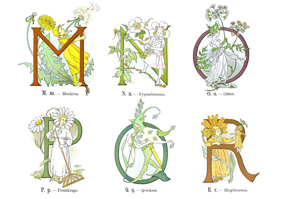 Prinsarnes blomsteralfabet M-R